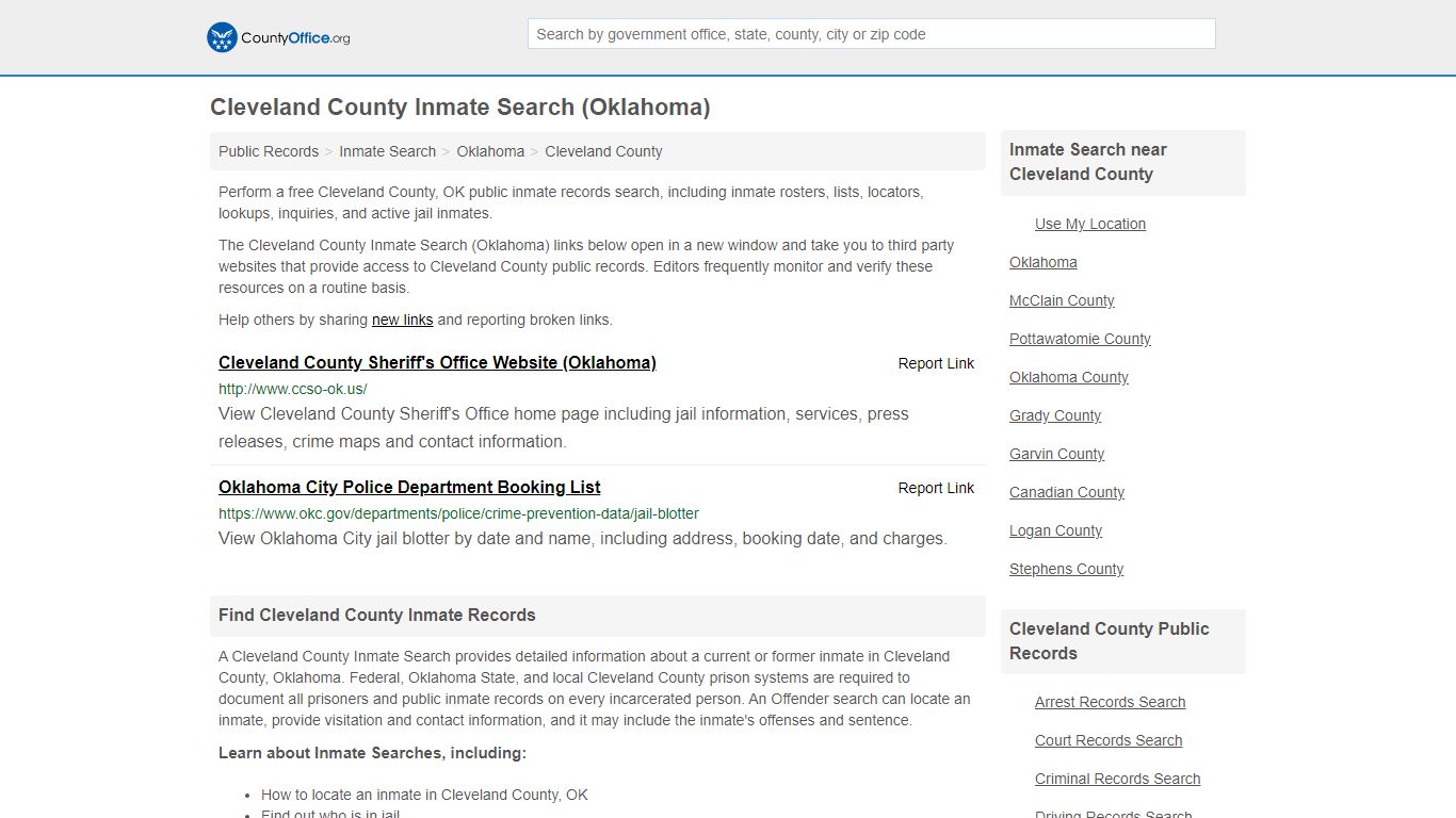 Inmate Search - Cleveland County, OK (Inmate Rosters ...